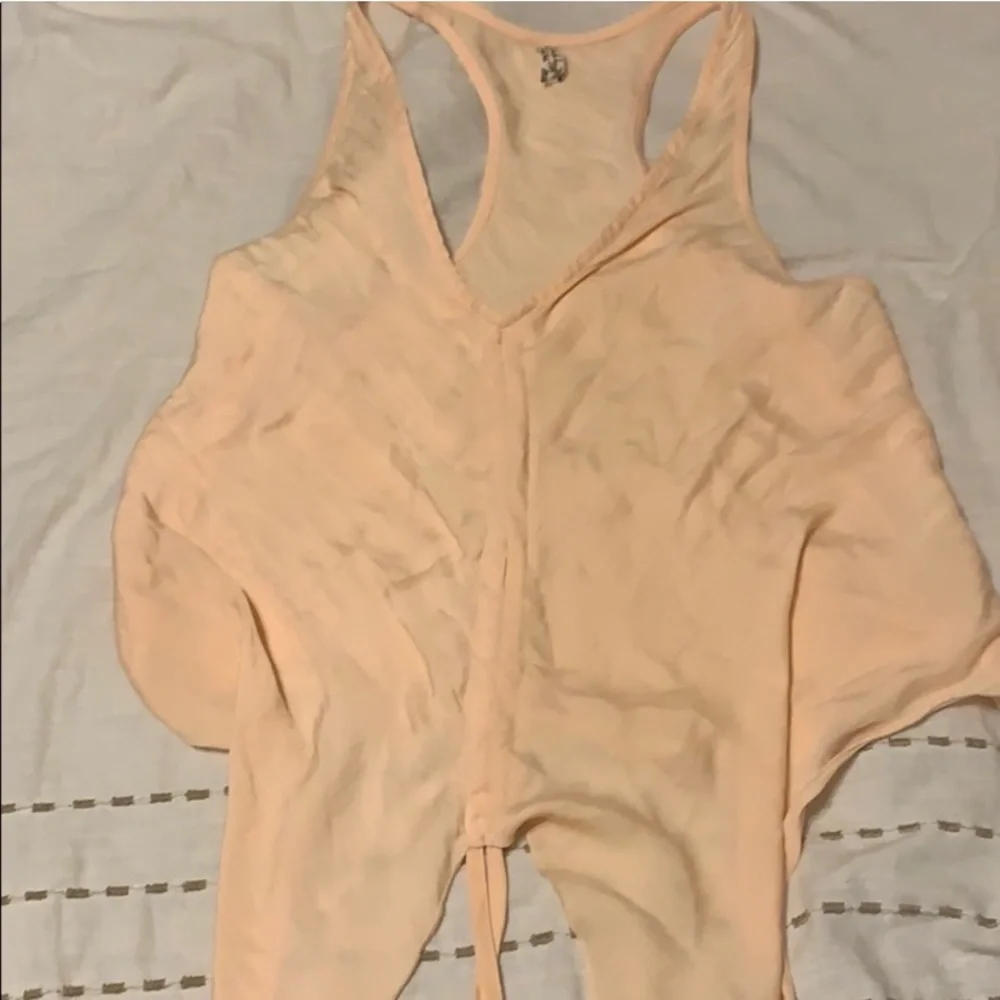 Free People Peach Tie-Front Racerback Tank